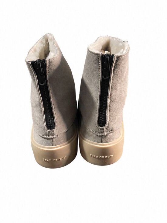 FEAR OF GOD Gray Suede Zip Bootie Faux Fur Lined Size 43 main image 4